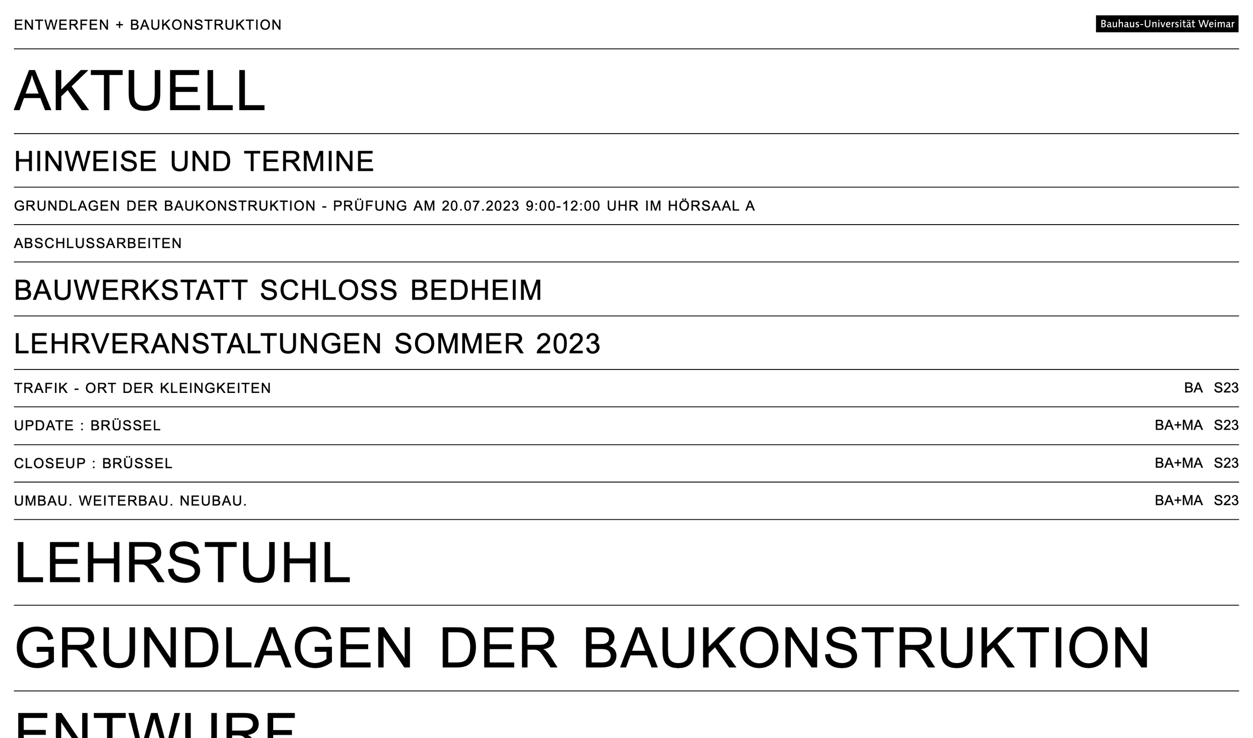 Entwerfen + Baukonstruktion